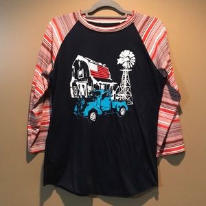 Farm Scene Tshirt Mixed Media